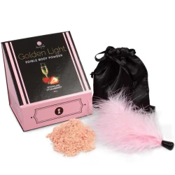 Pudră Comestibilă Strawberry Sparkling, Cu Pană, Auriu
