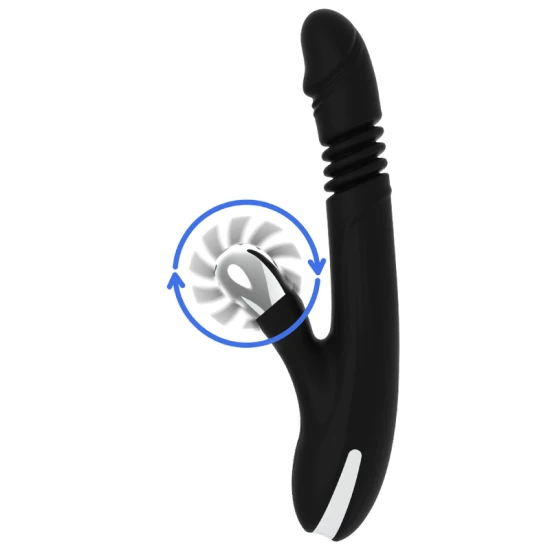Jucărie Tip Vibrator Model Bunny Reed Up & Down Vibe, Negru & Argintiu