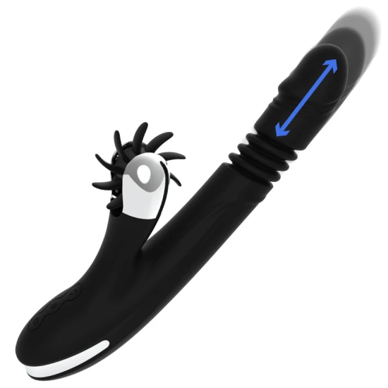 Jucărie Tip Vibrator Model Bunny Reed Up & Down Vibe, Negru & Argintiu