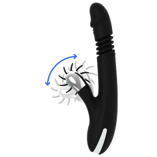 Jucărie Tip Vibrator Model Bunny Reed Up & Down Vibe, Negru & Argintiu