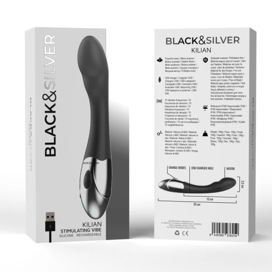 Vibrator Model KILIAN STIMULATING VIBE, Negru & Argintiu