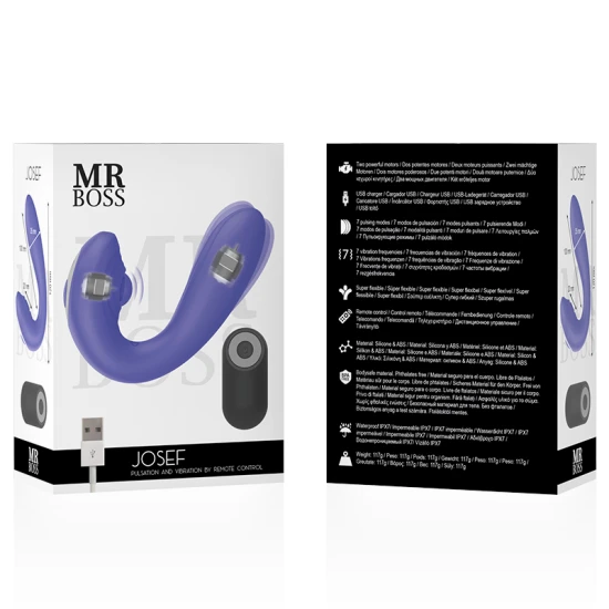 Vibrator Pentru Cupluri Mr Boss Josef, Pulsatii Si Vibratii, Telecomanda, Negru