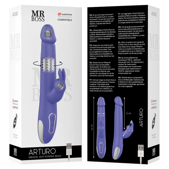 Vibrator Arturo - Rotator, Negru, Mărime Unică