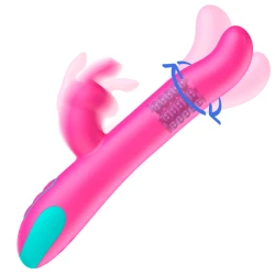 Vibrator Pluto Rabbit - Rotator, Roz, Mărime Unică