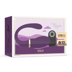 MERLIN - Vibrator dublu cu telecomandă, Negru