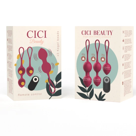 Bile Kegel Vibrante Cici Beauty, premium, silicon, 3 bucăți, cu telecomandă