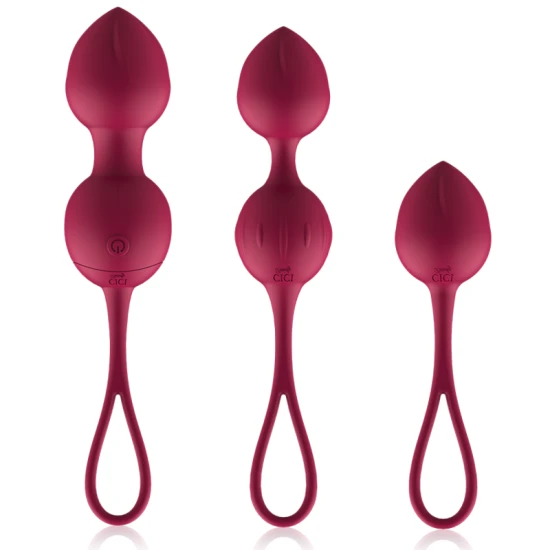 Bile Kegel Vibrante Cici Beauty, premium, silicon, 3 bucăți, cu telecomandă