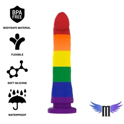 Dildo Devon Pride - Fantezie, Transparent, M.
