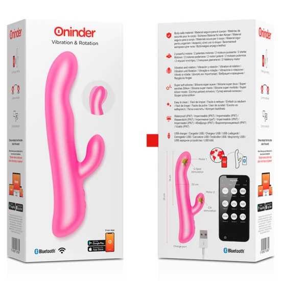Vibrator ONINDER - OSLO VIBRATION & ROTATION, Roz, Mărime Unică