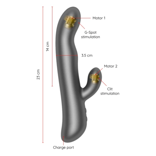 Vibrator OSLO - Vibration Rotation, Negru, Mărime Unică