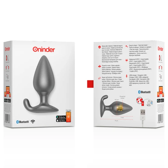 Plug vibrator anal RIO, Negru - Control prin aplicație gratuită