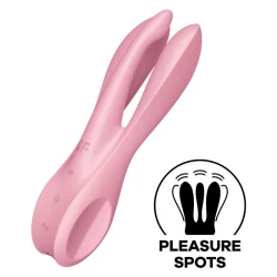 Vibrator Threesome 1 - Stimulare senzuală, Roz, Mărime unică.