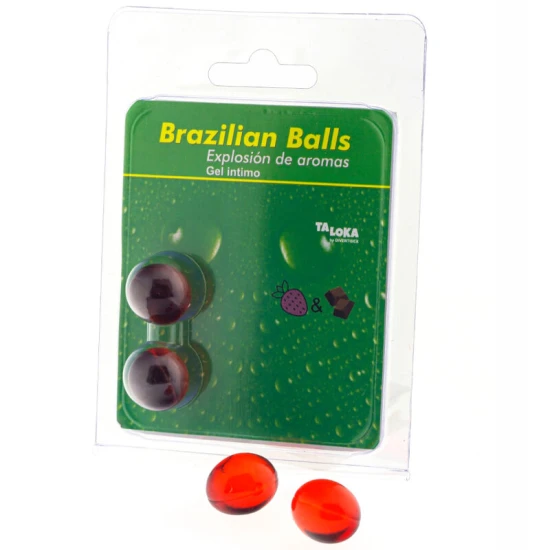 Set sexy Brazilian Balls - Aromă de Căpșuni și Ciocolată, Transparent, Unică Mărime