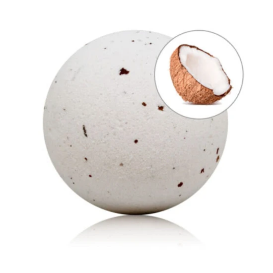 Bombă de baie cu aromă de cocos, cu petale de trandafir
