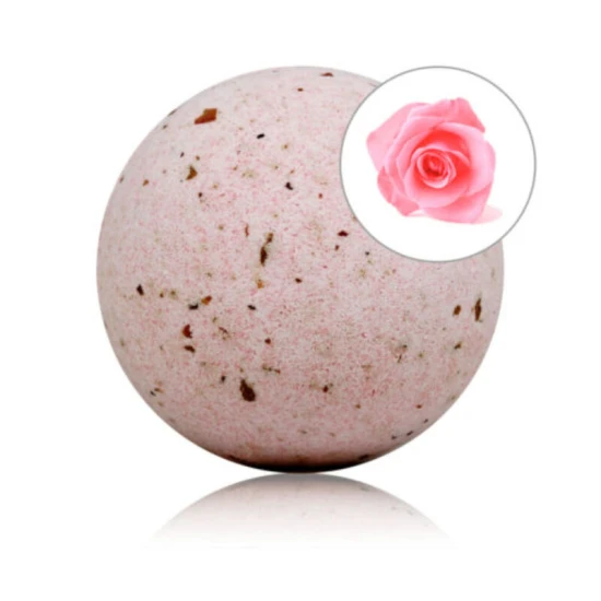 Bombă de baie cu aromă de trandafiri, cu petale de trandafir
