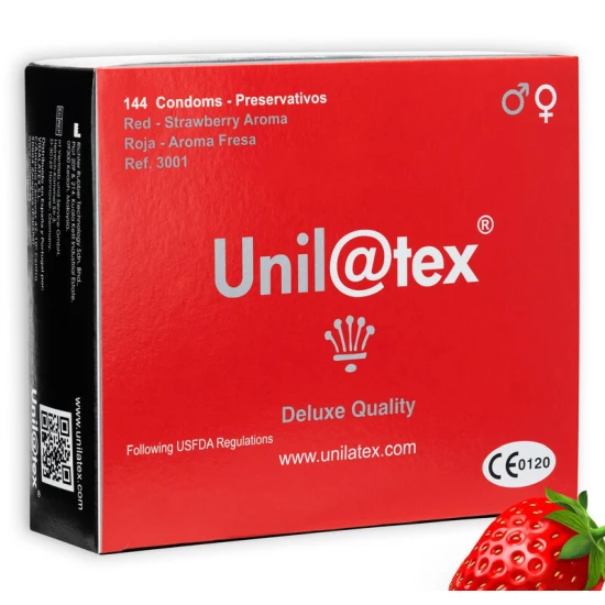 Preservative Unilatex - Aromă de Căpșuni, Roșu, 144 Unități