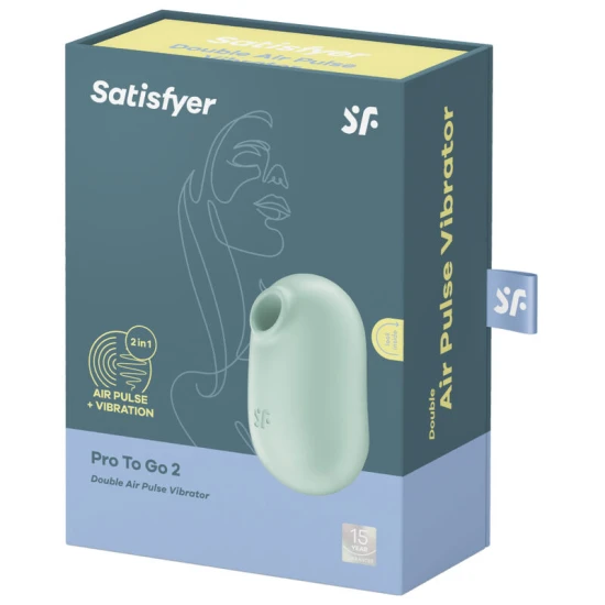 Stimulator Pro To Go 2 - Pulsator dublu cu aer, Verde, Mărime unică