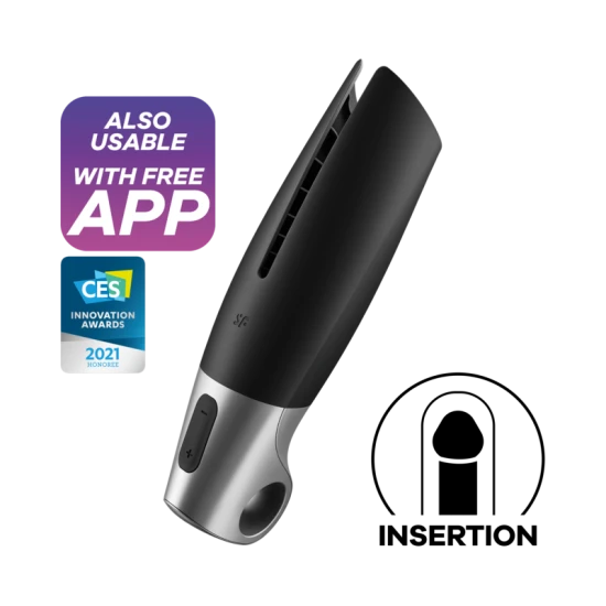 Masturbator Power din silicon, negru