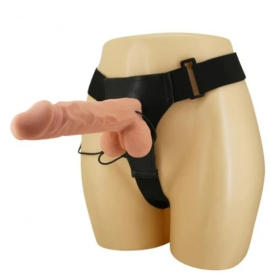 Ham Dildo - Vibrație, Culoarea Pielii, 24 cm