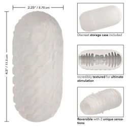 Stroker Reversibil cu Textură - Stimulare Unică, Crem, Mărime Unică.