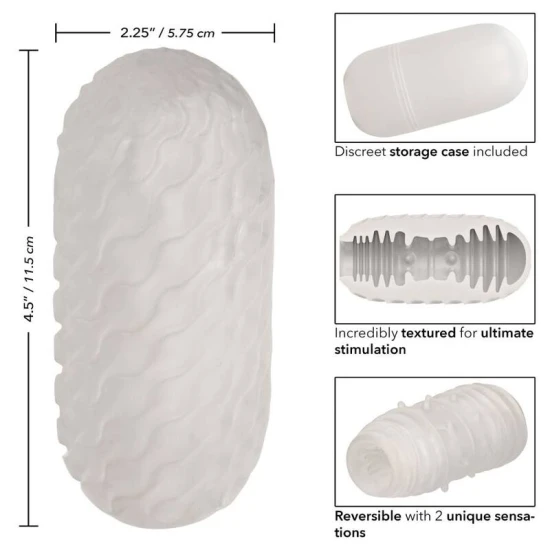 Stroker Reversibil cu Textură - Stimulare Unică, Crem, Mărime Unică.