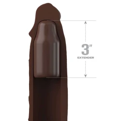 Manșon Penis cu Curea - Extensie 17,78 cm, Crem, Mărime Unică.