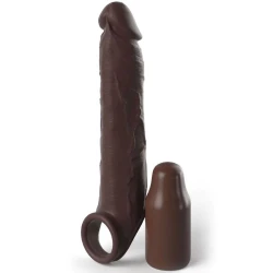 Manșon Penis cu Curea - Extensie 17,78 cm, Crem, Mărime Unică.