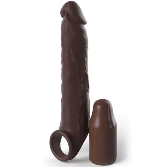 Manșon Penis cu Curea - Extensie 17,78 cm, Crem, Mărime Unică.