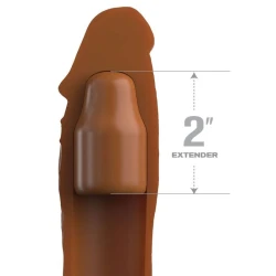Manșon Penis Pipedreams - Extensie 20,32 cm + 5,00 cm Plug, Crem, Mărime Unică.