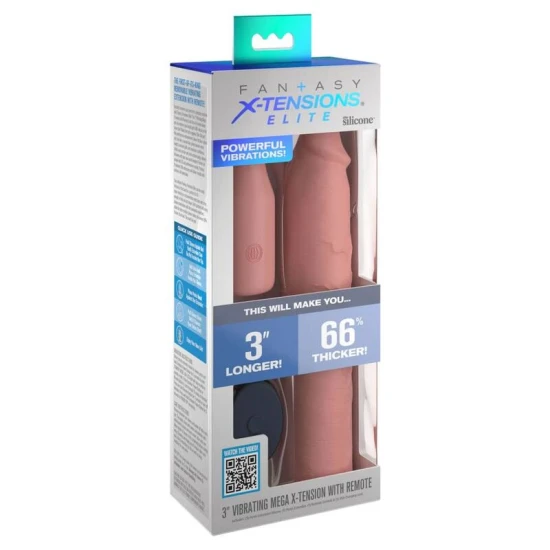Extensie vibratoare detașabilă cu telecomandă, 22,86 cm + 7,62 cm, piele