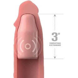 Extensie vibratoare detașabilă cu telecomandă, 22,86 cm + 7,62 cm, piele