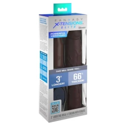 Mâneci extensie vibratoare detașabile cu telecomandă, 22,86 cm + 7,62 cm, maro