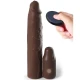 Mâneci extensie vibratoare detașabile cu telecomandă, 22,86 cm + 7,62 cm, maro