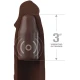 Mâneci extensie vibratoare detașabile cu telecomandă, 22,86 cm + 7,62 cm, maro
