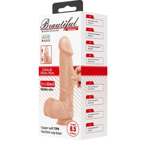Dildo Bahamut - Realistic, Culoarea Pielii, 21.8 cm