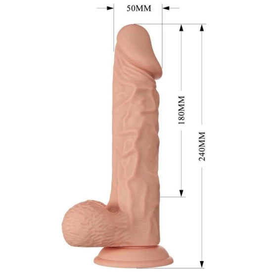 Dildo Buraq Flexible Realistic - Texturat, Culoarea Pielii, 24 cm
