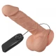 Dildo Vibration Bahamut - 21.8 cm, Natural, Cu bază de vacuum.