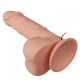 Dildo Vibration Bahamut - 21.8 cm, Natural, Cu bază de vacuum.