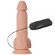 Dildo Vibration Bahamut - 21.8 cm, Natural, Cu bază de vacuum.