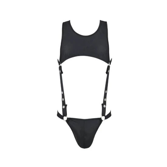 Body sexy Adam - Decupat, Negru, S/M