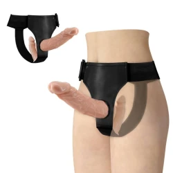 DILDO DUBLU CU HAM, Culoare carne