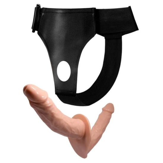 DILDO DUBLU CU HAM, Culoare carne