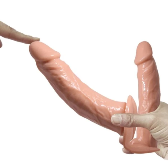 DILDO DUBLU CU HAM, Culoare carne