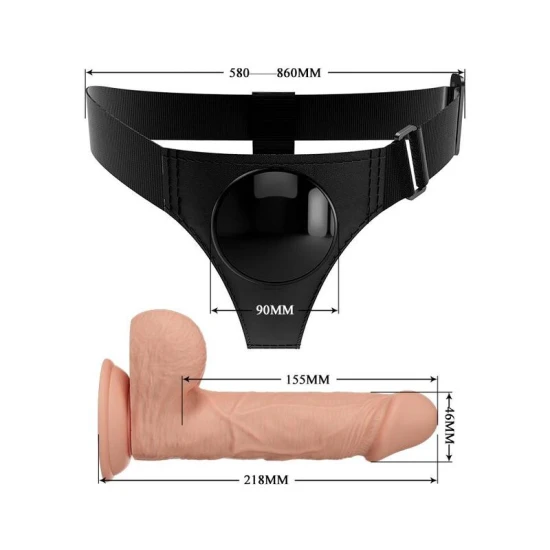Chiloți tip ham cu dildo, universal, Natural