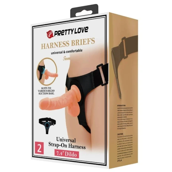 Ham Briefs Universal, Cu Dildo Tom 20 Cm, Bej