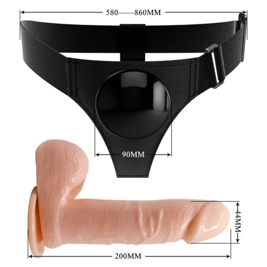Ham Briefs Universal, Cu Dildo Tom 20 Cm, Bej