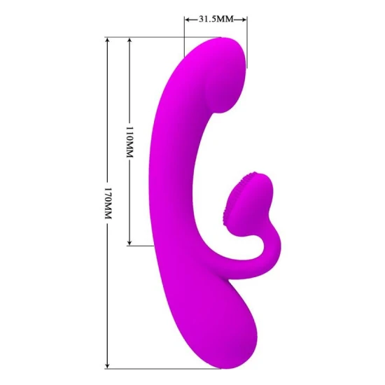 Vibrator clitorial tip iepure, silicon, Roz