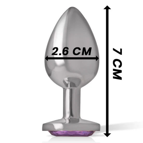 Plug anal cu cristal violet - Metal, Violet, Mărime S