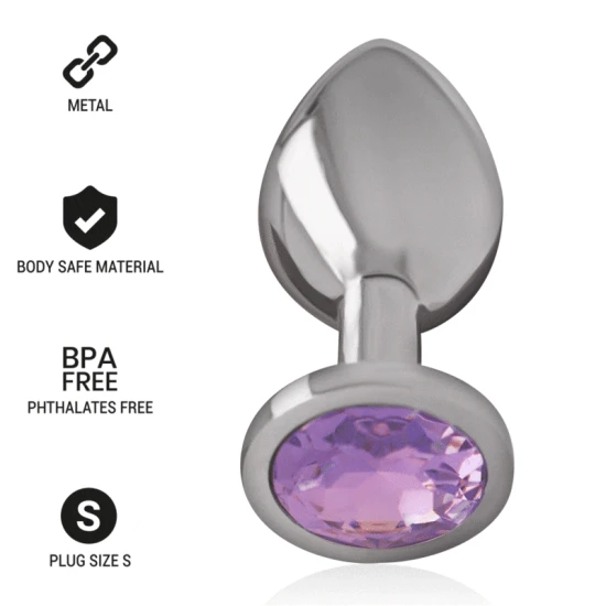 Plug anal cu cristal violet - Metal, Violet, Mărime S