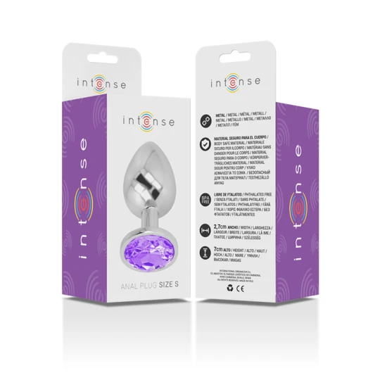 Plug anal cu cristal violet - Metal, Violet, Mărime S
